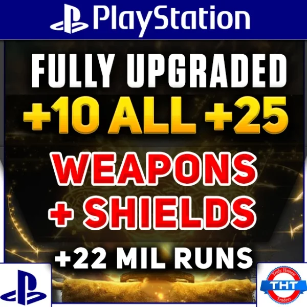 Elden Ring Playstation All Weapons + Shields Fully Upgraded +10 +25